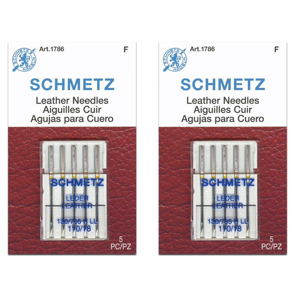 Schmetz Leather Needles Size 80 to 100 - 1 x 5 Needles per card 