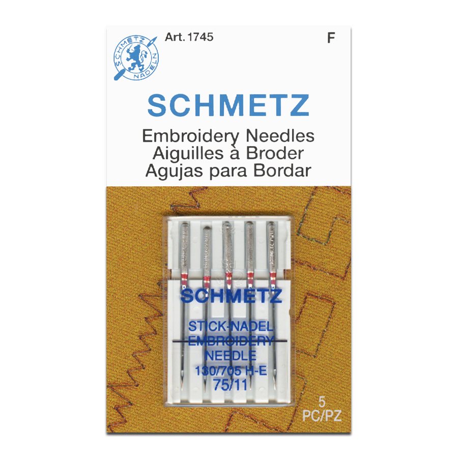 Schmetz Embroidery Machine Needles Size 11/75 5/Pkg