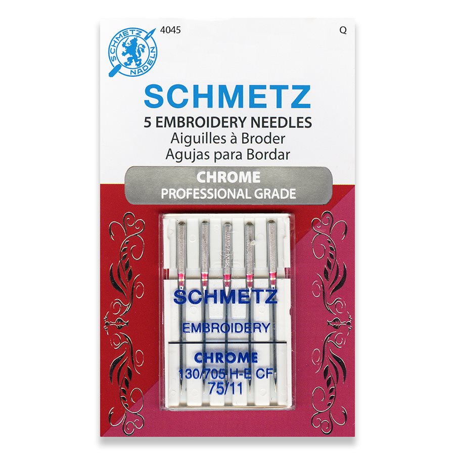 Schmetz Needles - Chrome - Embroidery - Size 90/14