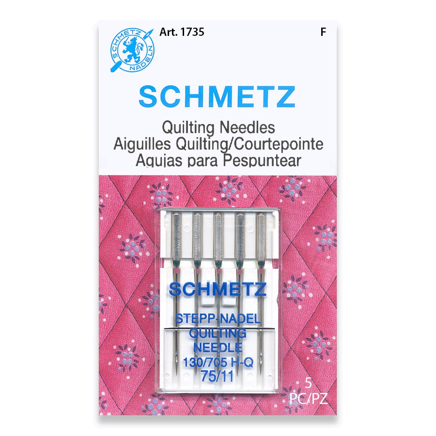 Piecing and Quilting Machine Needles Combo Pack, (3x75/11, 2x90/14)  Quilting and (5x80/12) Microtex Needles, Fits: Bernina, Brother, Necchi,  Janome