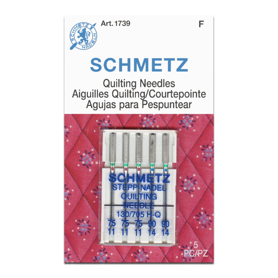 Schmetz Quilting Needles Size 75/90 - 1x5 Needles per card 