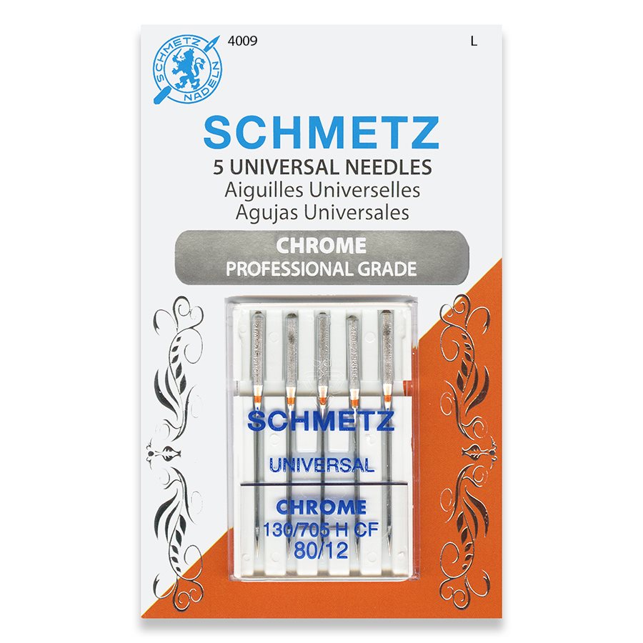  SCHMETZ Chrome Universal Household Sewing Machine Needles, Size  80/12, Bulk